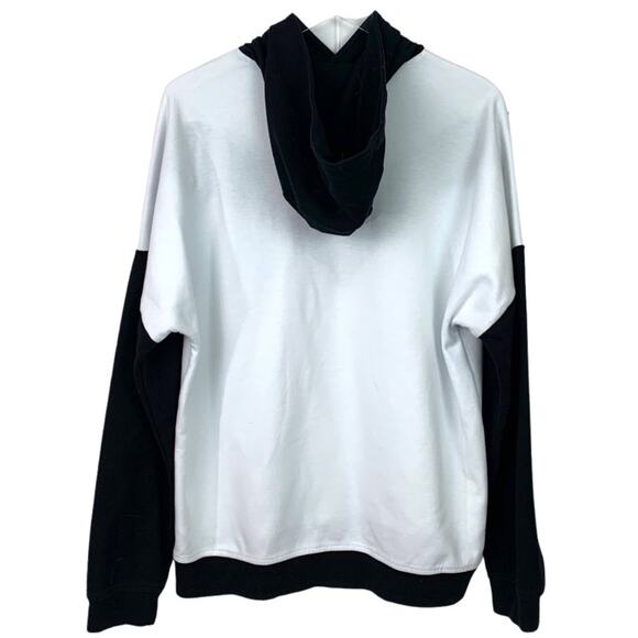 ID Ideology Men's Sweatshirt White Black Stripe Sweatshirt Hoodie Size Large - Picture 4 of 9